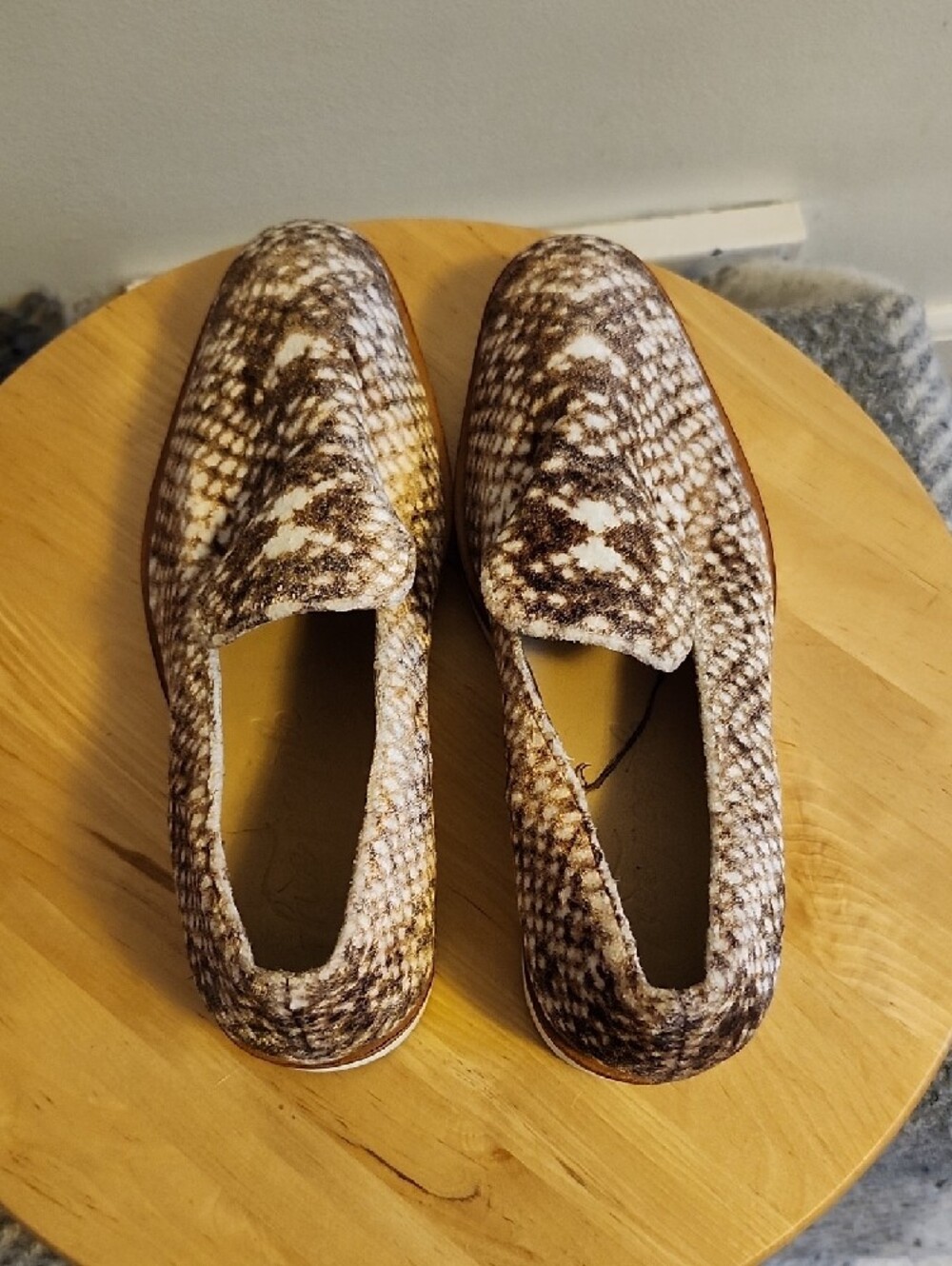 Free People Men's Tan and Brown Patterned Slip-On Loafers - Picture 5 of 8